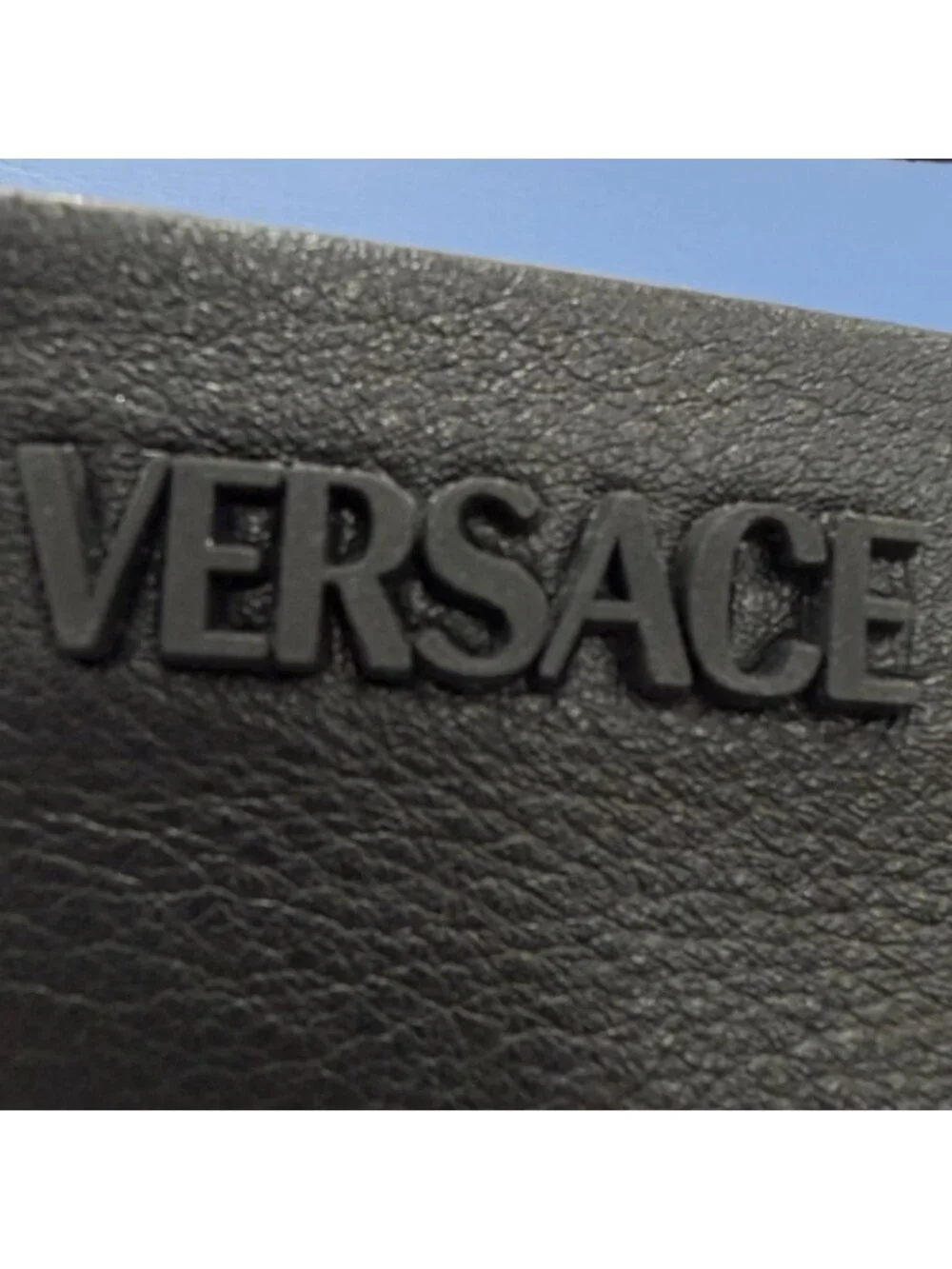 Versace Villa Leather Logo with Driving Shoes Slippon Black